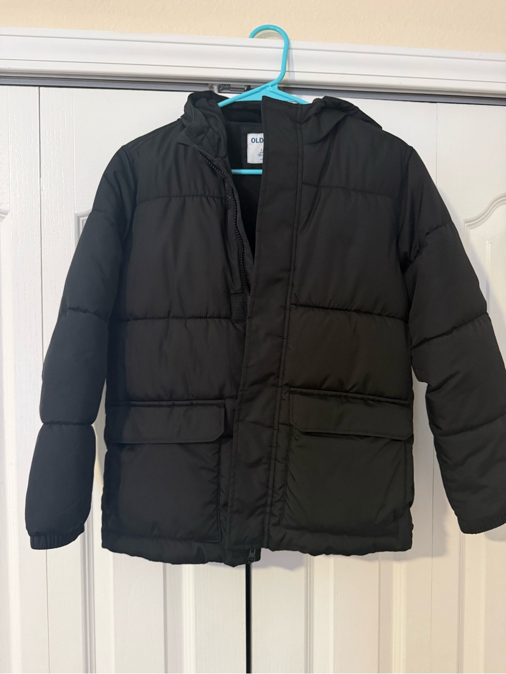 Old Navy Kids Black Hooded Puffer Coat